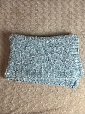Little Journey Aldi Blue Chenille Baby Blanket Lovey Soft Plush Sweater Knit